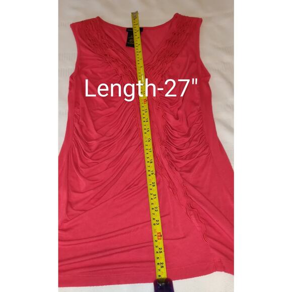 Grace Elements Coral Tank Top MEDIUM Ruching Sleeveless Asymmetrical Flattering - Picture 9 of 12